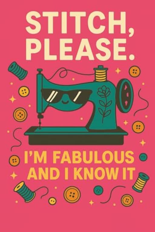 Stitch, Please  Im Fabulous and I Know It! A Sassy Sewing Notebook: A bright and cheeky sewing-themed notebook for fabulous makers with attitude  ... for patterns, notes, or everyday journaling., by T Larkin