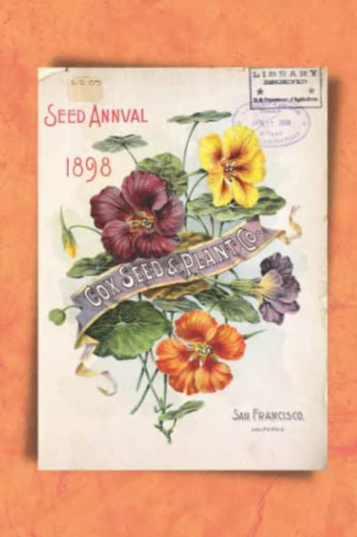Vintage Nasturtiums Seed Packet Illustration Floral Gardening Blank Notebook Journal Lined, by Amanda Nevius Notebooks