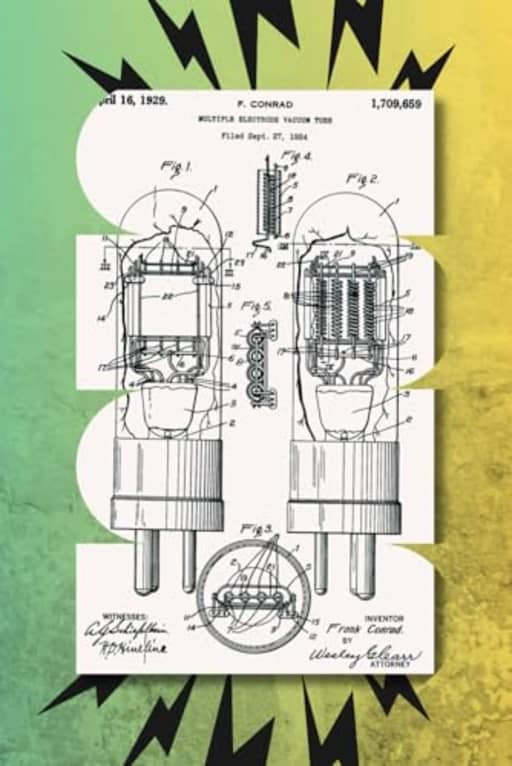 Vintage Vacuum Tube Patent Power Surge Blank Notebook Lined, by Amanda Nevius