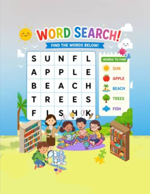 Word search Puzzle Book for kids 6-10: 100+ fun Word search Puzzles with Solutions to Build Vocabulary improve Spelling, and Boost Brain skills, by Aruna M