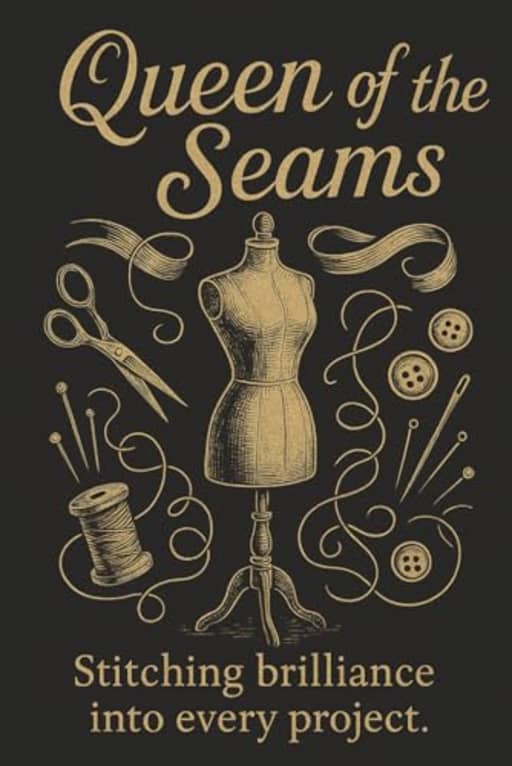 Queen of the Seams - Vintage Seamstress - Themed Sewing Notebook: A beautiful sewing journal for seamstresses, dressmakers, and lovers of vintage style, by T Larkin