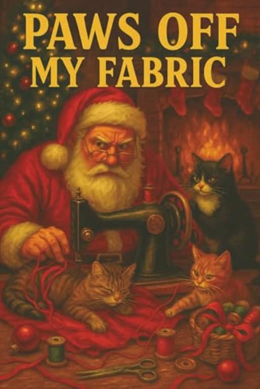 Paws Off My Fabric - Funny Sewing Journal for Quilters and Cat Lovers: A hilarious Christmas notebook for anyone who sews, stitches, or crafts with a cat helper on their fabric, by T Larkin