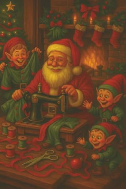 Santa's Sewing Workshop - Funny Christmas Sewing Journal for Quilters and Sewists: A festive sewing notebook celebrating Santa, his elves, and the magic of handmade gifts., by T Larkin