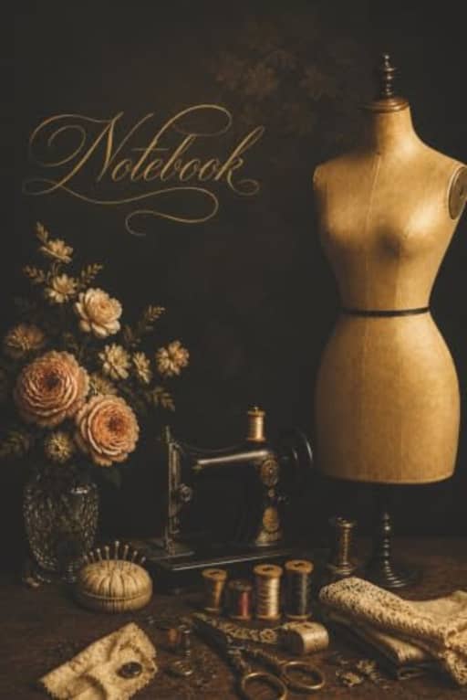 Vintage Dress Form Sewing Notebook - For Dressmakers, Quilters, Tailors, Embroidery and Project Notes: A Beautiful 120 page Lined Journal, by T Larkin