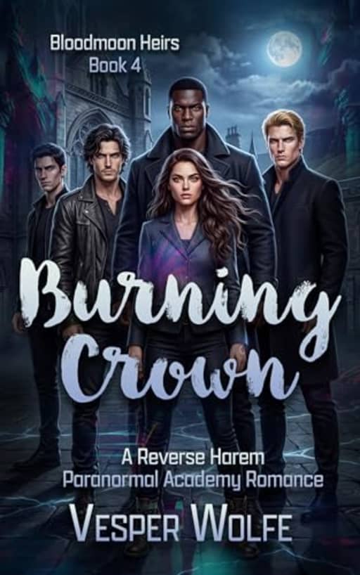 Burning Crown: A Reverse Harem Paranormal Academy Romance (Bloodmoon Heirs Book 4), by Vesper Wolfe