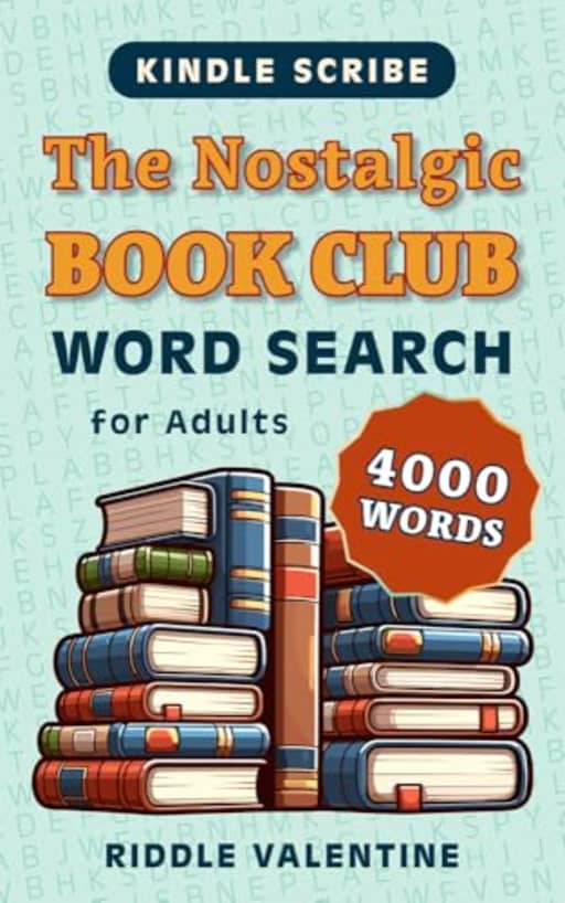 The Nostalgic Book Club Word Search for Adults (Kindle Scribe Only), by Riddle Valentine