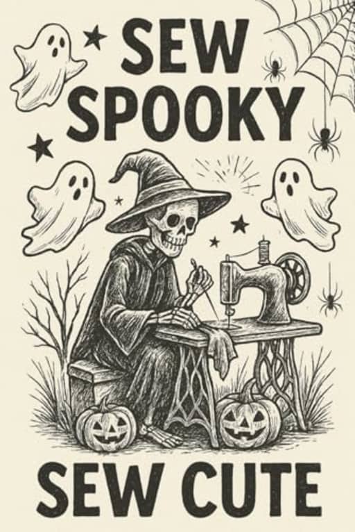Halloween Sewing Journal - 120 lined pages: A unique Halloween themed sewing notebook for spooky stitchers and crafty ghouls, by T Larkin