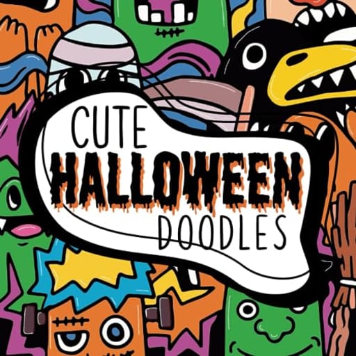 Cute Halloween Doodles: Coloring book for adults filled with easy-to-color doodles, by Color With Kristi