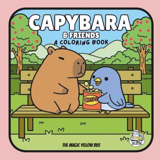 Capybara And Friends: A Coloring Book, by The Magic Yellow Bus