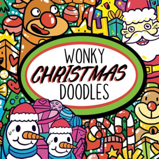 Wonky CHRISTMAS Doodles - An xmas holiday coloring book for adults filled with easy-to-color doodles, by Color With Kristi