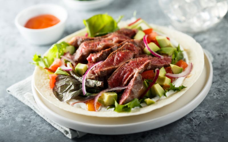 Grilled Steak Salad with Avocado Dressing