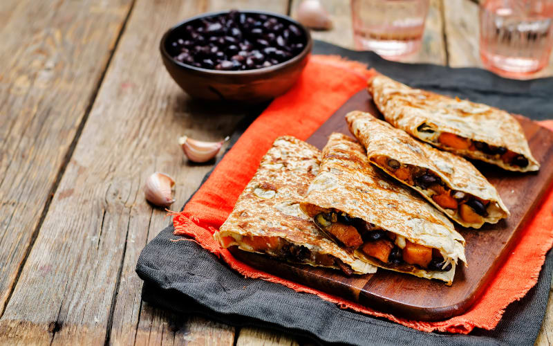 Black Bean and Vegetable Quesadilla