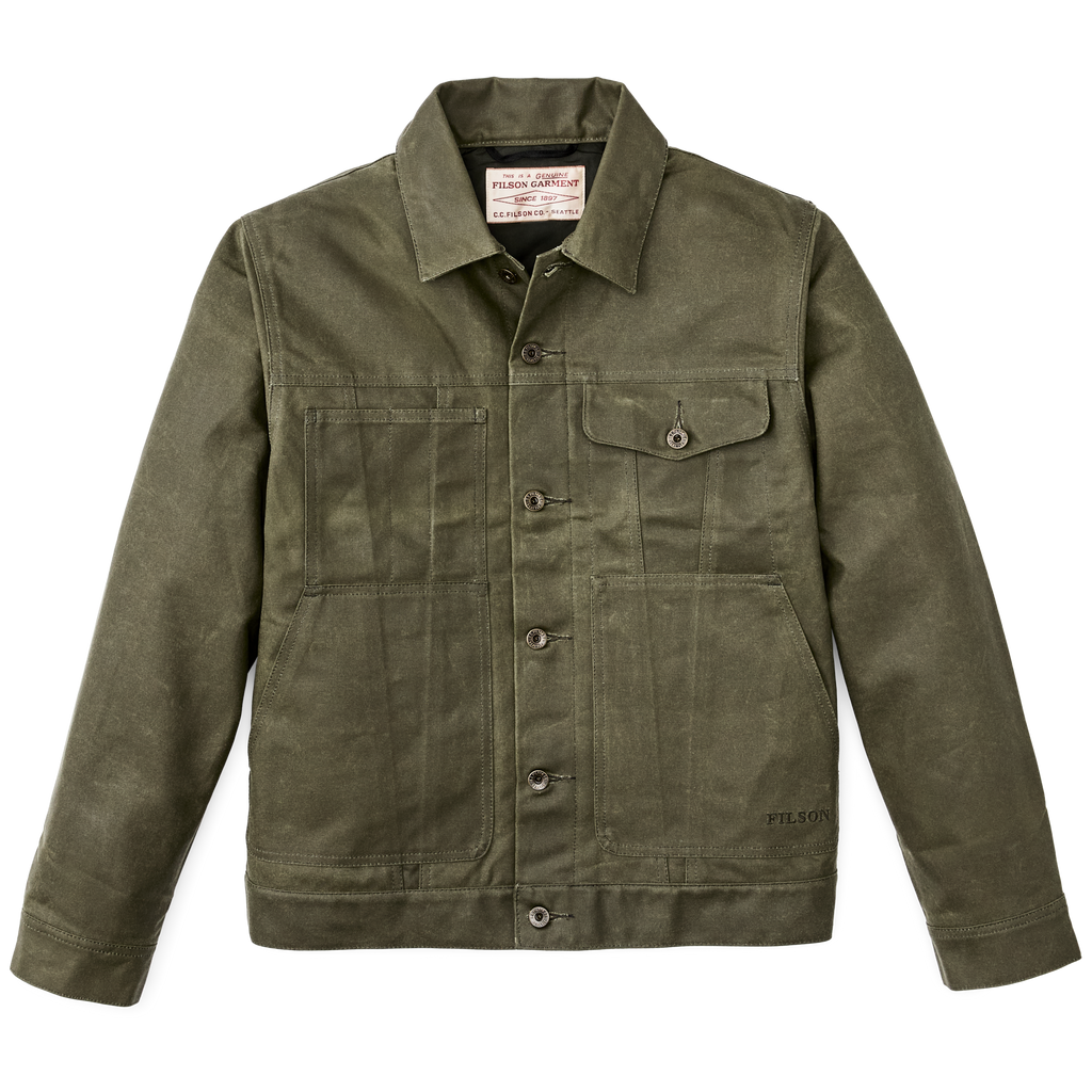 Tin Cloth Short Lined Cruiser Jacket - Military Green