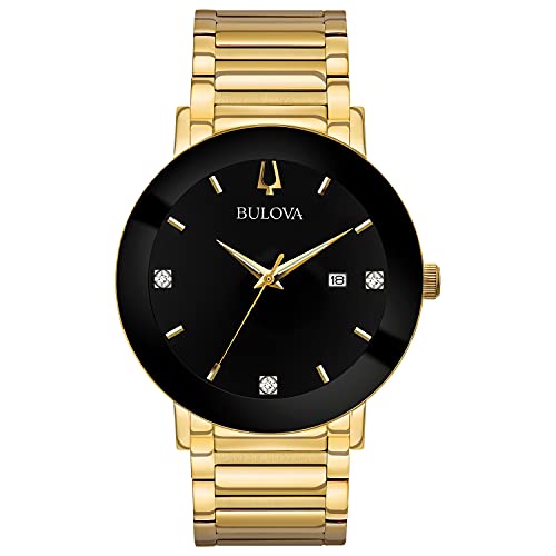 Bulova Men's Modern Gold Tone with Diamonds