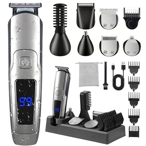Beard Trimmer for Men, 20 Length Settings, 14-in-1 Cordless Grooming Kit, Waterproof Electric Razor for Men, Hair Trimmer, Nose Hair Trimmer, Cordless Hair Clippers with Travel Bag for Blade Storage