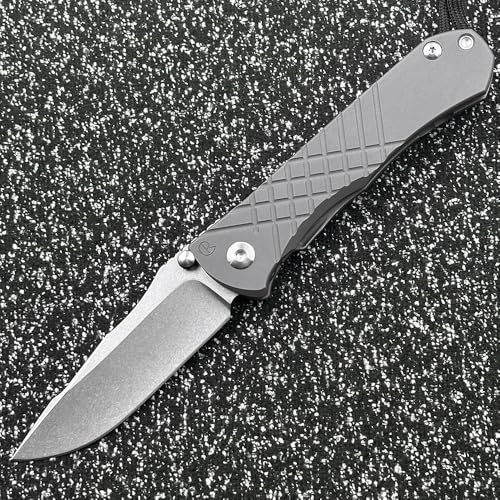 Chris Reeve Umnumzaan Titanium Handle Double Row Ceramic Bearing EDC Tool Folding Knife (Clamping Blade)