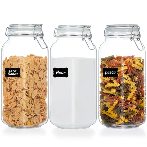 Vtopmart 78oz Glass Food Storage Jars with Airtight Clamp Lids
