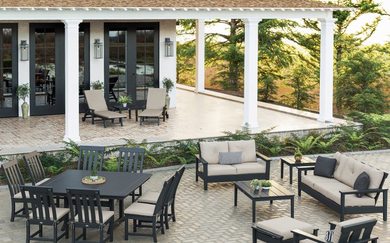 POLYWOOD Prescott 18-piece Outdoor Patio Estate Collection