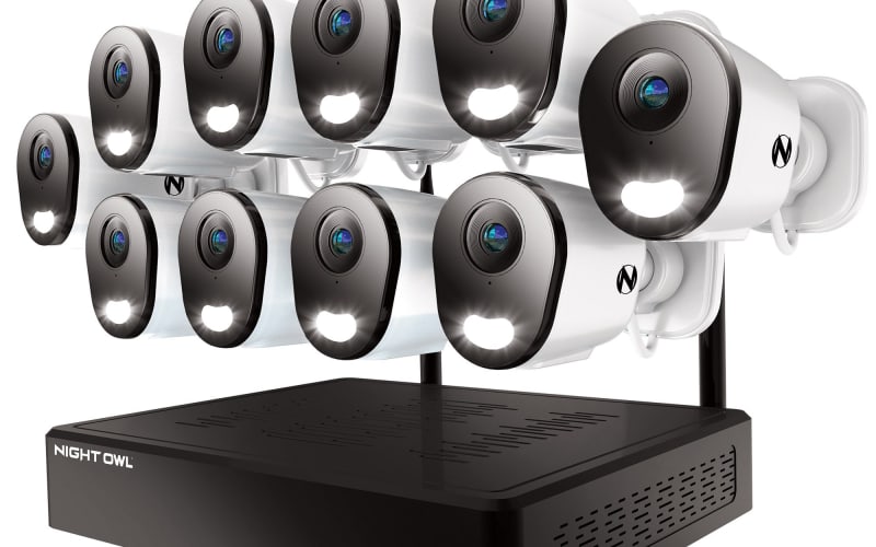Night Owl 10 Channel, 10 AC Plug-in 4K Camera Wi-Fi 2TB NVR Security Camera System