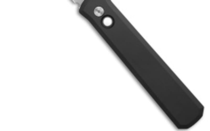 Pro-Tech Godfather Automatic Knife Black Aluminum Pearl Button (4