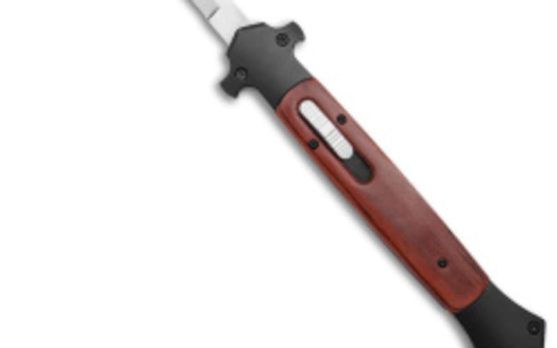 Mago Double Action Italian Stiletto Auto OTF Knife Paka Wood (5.75