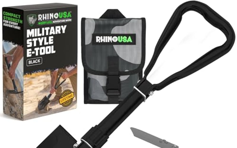 RHINO USA Folding Survival Shovel w/Pick