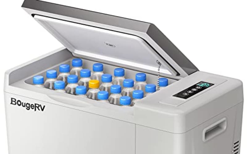 BougeRV 12 Volt Refrigerator 12V Car Fridge 23 Quart Portable Freezer Compressor Cooler 12/24V DC 110~240 Volt AC for Truck Van RV Camper SUV Travel Camping Road Trips Tailgating -7℉~50℉