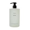 Byredo håndsåpe (Lost Rose) i frostet plastflaske med pumpe, 450 ml, med svart dispenser.