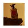 Flacon de parfum, Anfas (ISHQ Red), finition camouflage avec emblème rouge, capuchon texturé, taille moyenne, sur une surface rocheuse