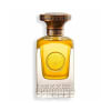 Flacon de parfum, Anfas (Salam), verre transparent avec liquide ambré, bouchon en bronze orné, emblème embossé, 100 ml.