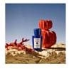 Acqua Di Parma Bergamotto La Spugnatura Eau de Parfum i blå glasflaska, begränsad upplaga, med röd korall och skulptur.