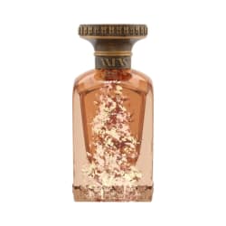 Perfume bottle, Anfas (Ghala Extrait), bronze glass with gold accents, decorative lid, 100ml, no companion items.