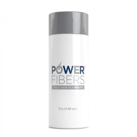 Hårfibrer, Power Fibers, svart, vit cylindrisk behållare med grått lock, 25g