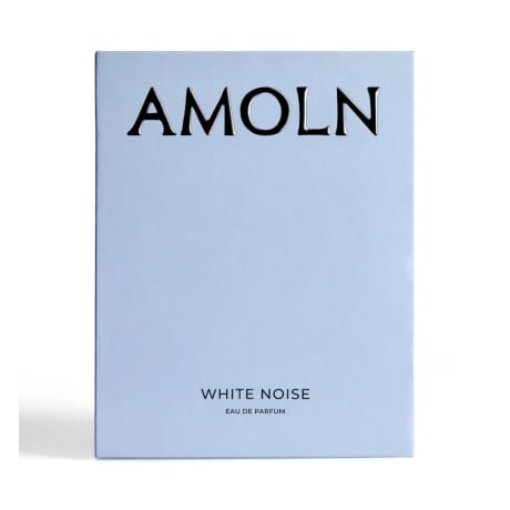 Parfumeæske, Amoln (White Noise), lyseblå mat finish, information trykt i sort, ingen andre genstande i rammen