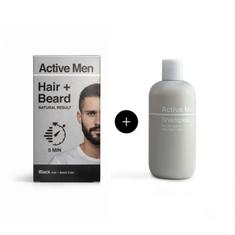 Active Men Kombo - Schampo + Hårfärg Svart