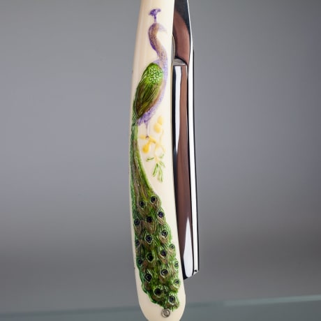 Thiers-Issard Sabatier Razor Peacock One Side Colour Grelot