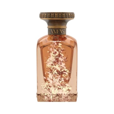 Flacon de parfum, Anfas (Ghala Extrait), verre bronze avec accents dorés, couvercle décoratif, 100 ml, sans articles complémentaires.