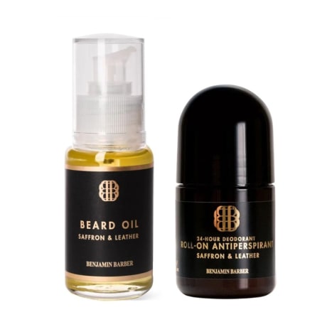 Benjamin Barber Saffron & Leather Skäggolja + Deo Kit