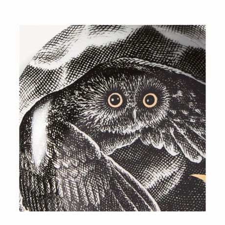 Fornasetti Round ashtray Civetta nella notte black/white/gold