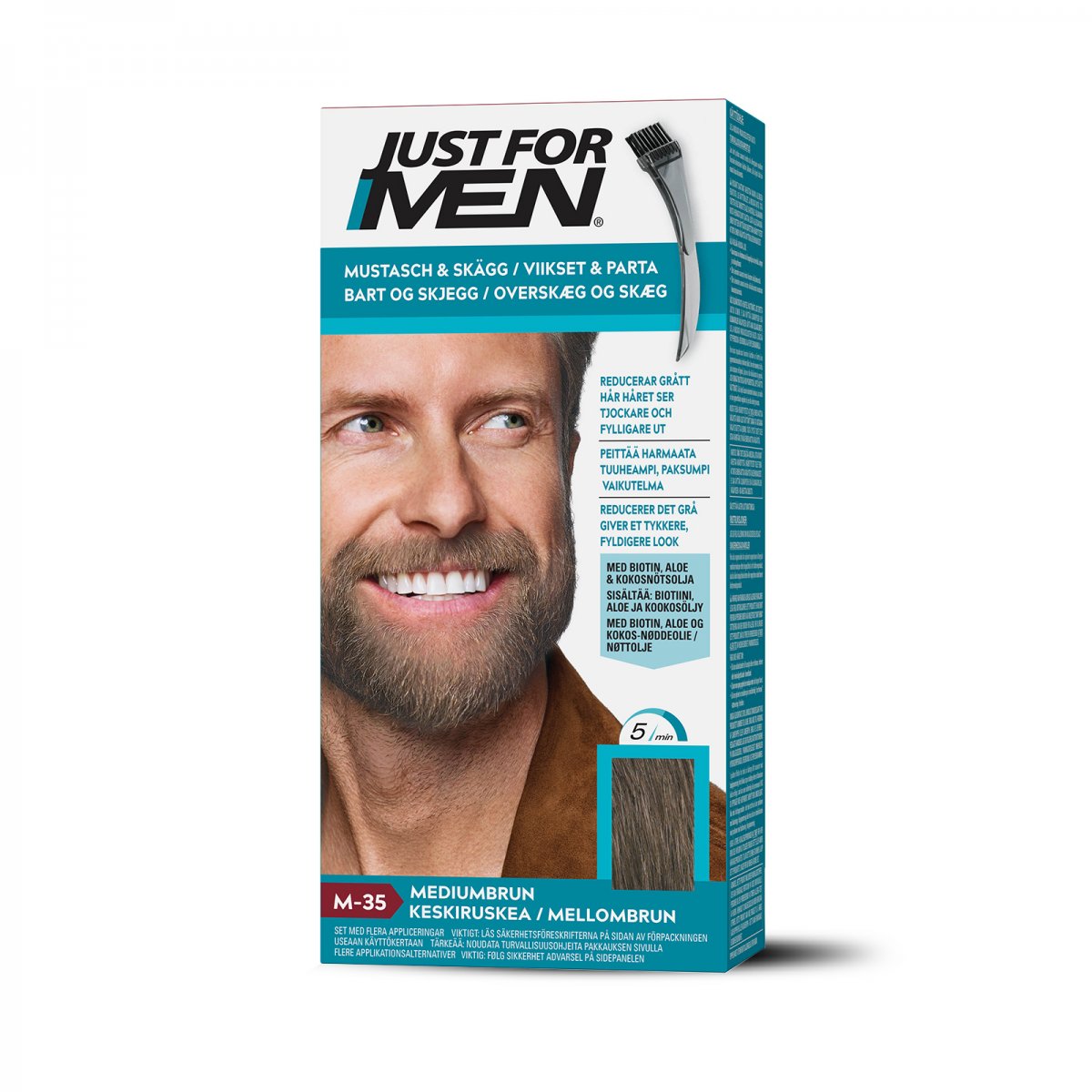Just For Men Skjegg- og kinnskjeggfarge – Mediumbrun