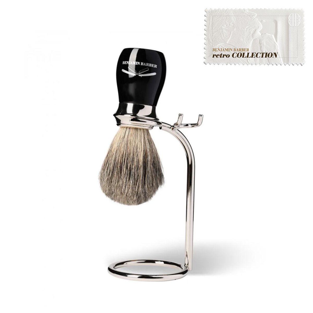Benjamin Barber Duke MP 3-Piece Shaving Set Ebony - Retro Collection