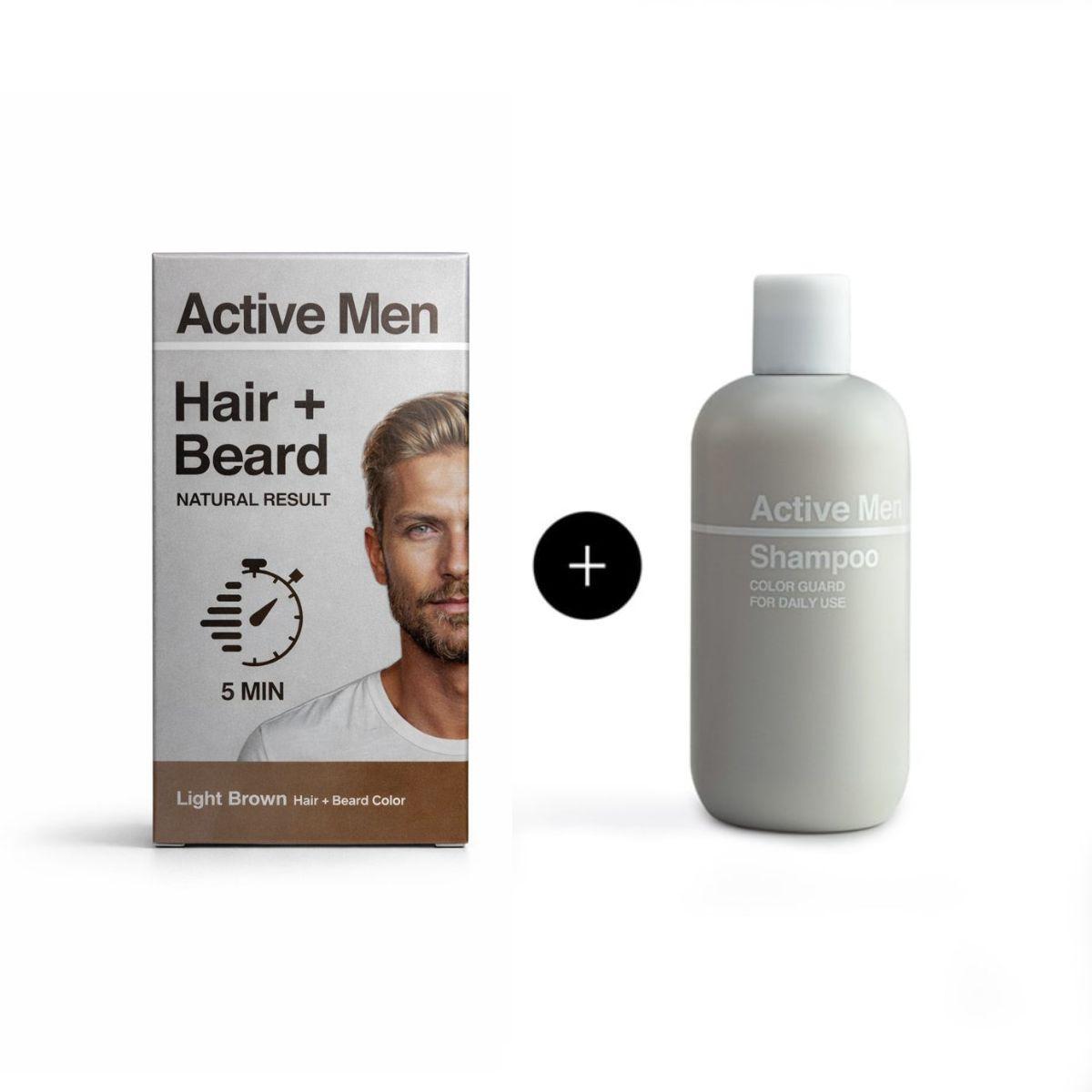Active Men Kombo - Shampoo + Hårfarve Lysebrun