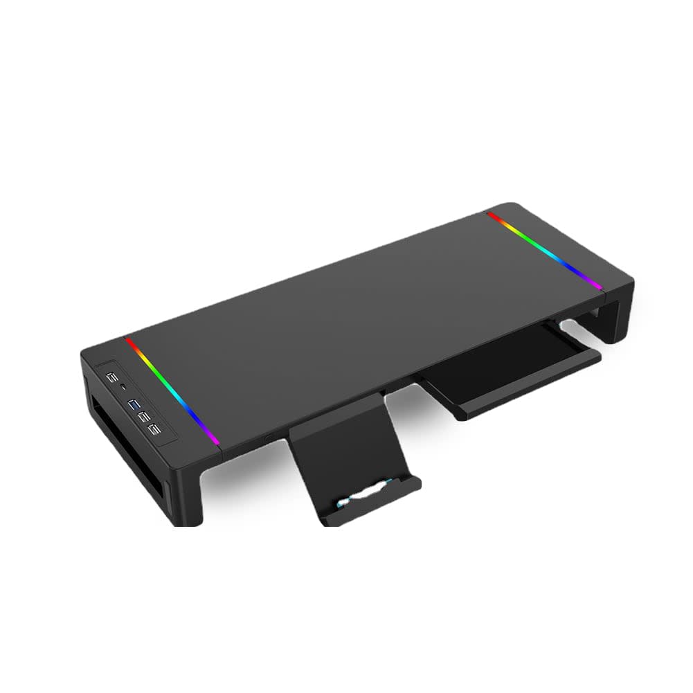 USB Desktop Riser Stand with Phone Holder