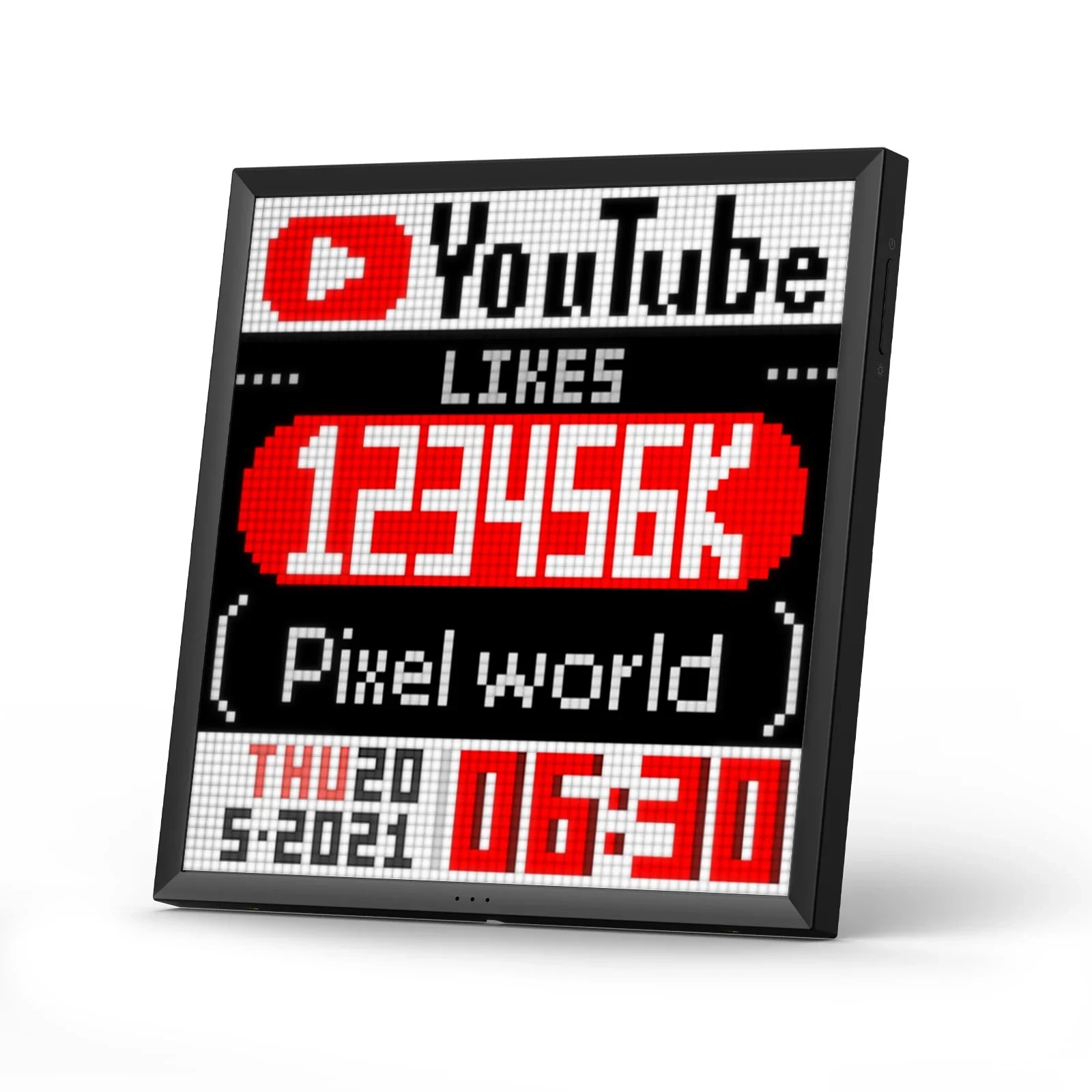 Pixoo64 Pixel Art LED Display Social Media Counter