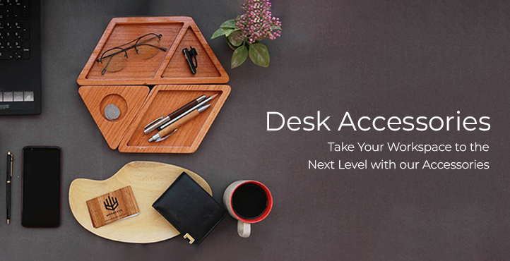 desk accessories with pen laptop and diary