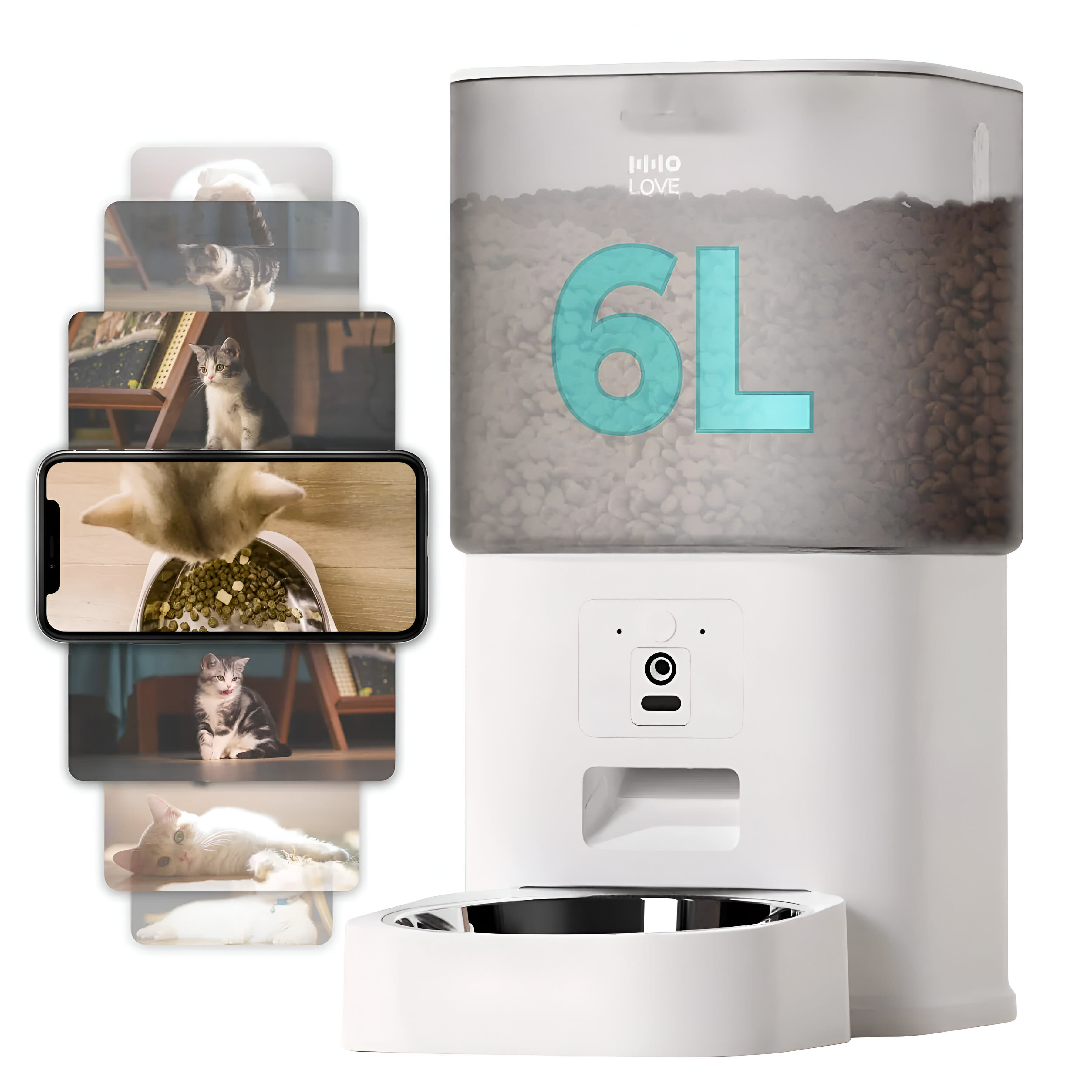 HHOLOVE Automatic Cat Feeder with Camera
