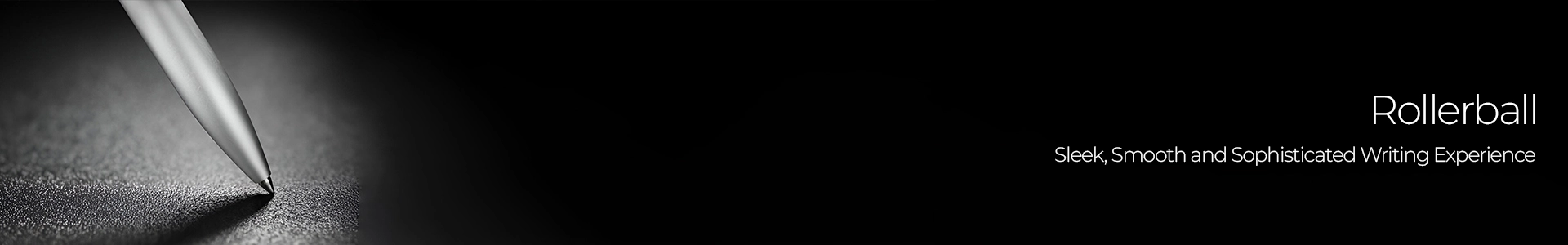 silver roller ball pen with a black background