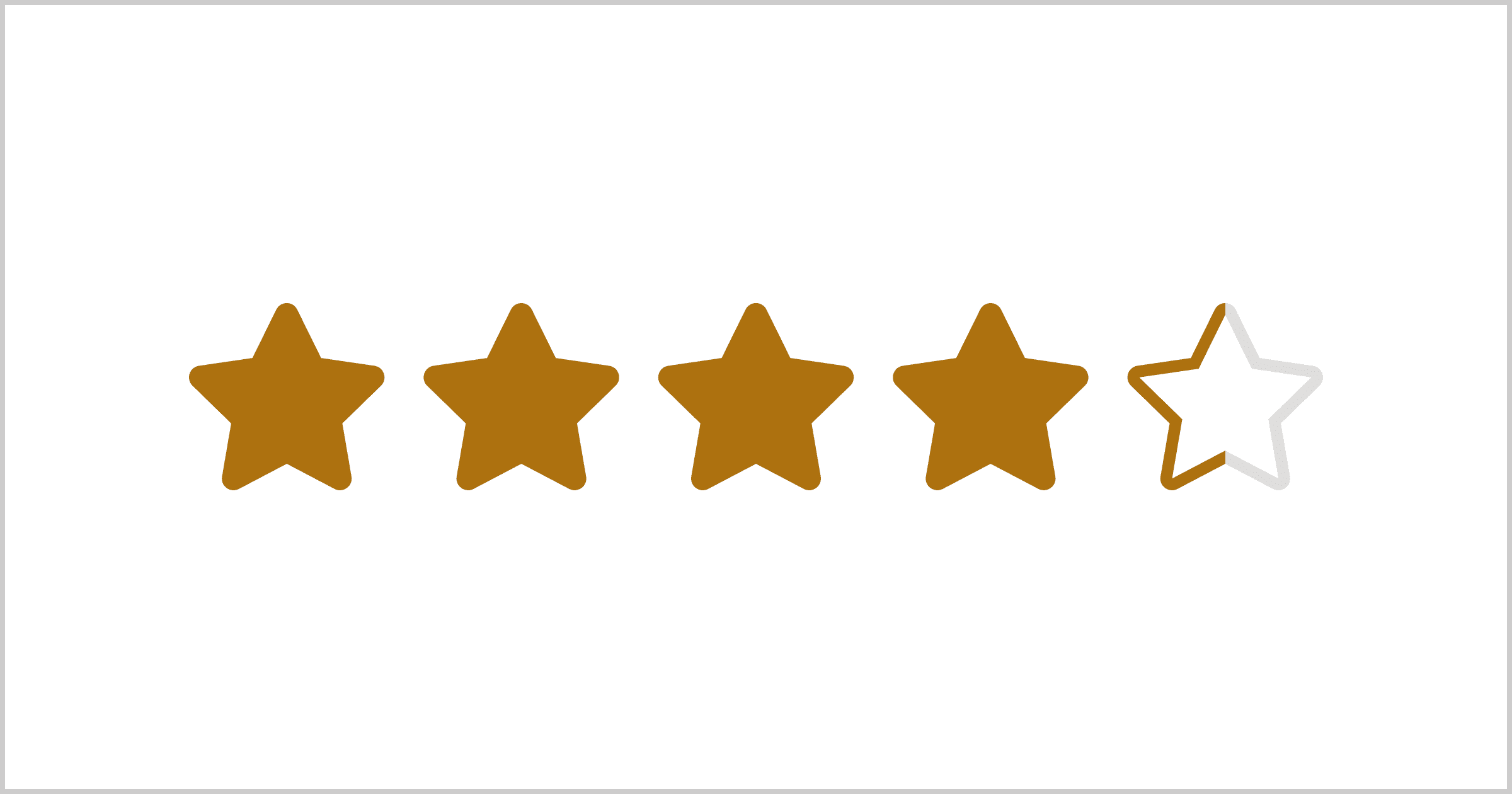 Line of four star icons and one half star icon