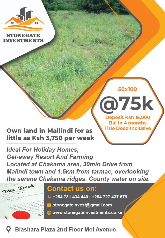 Land/plot for sale at Malindi