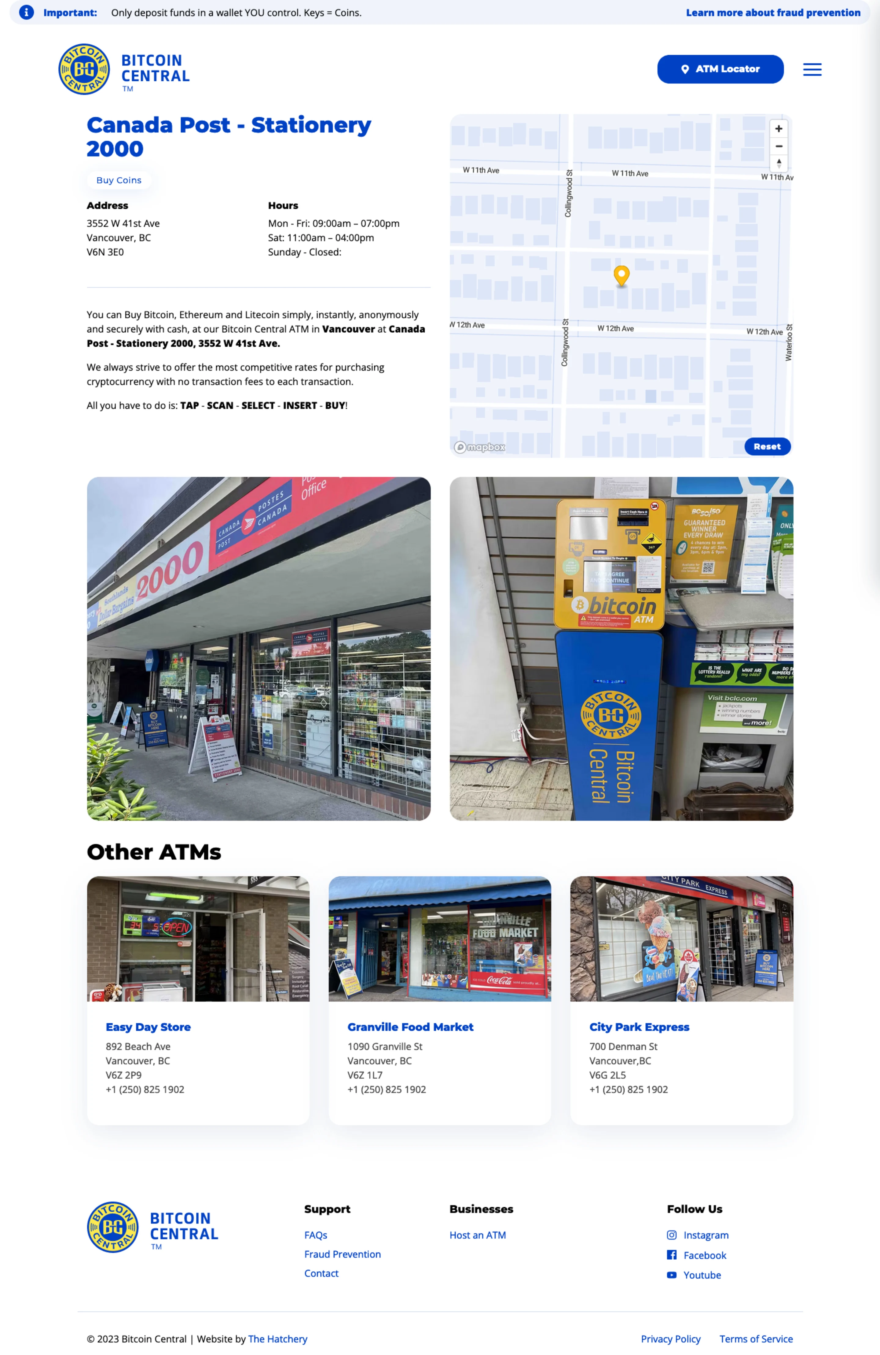 ATM Details Page